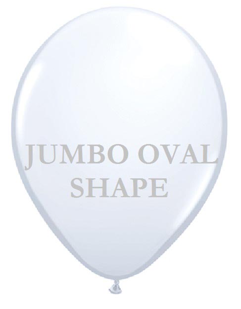 White Jumbo Oval Shape Helium Latex Balloon Singapore